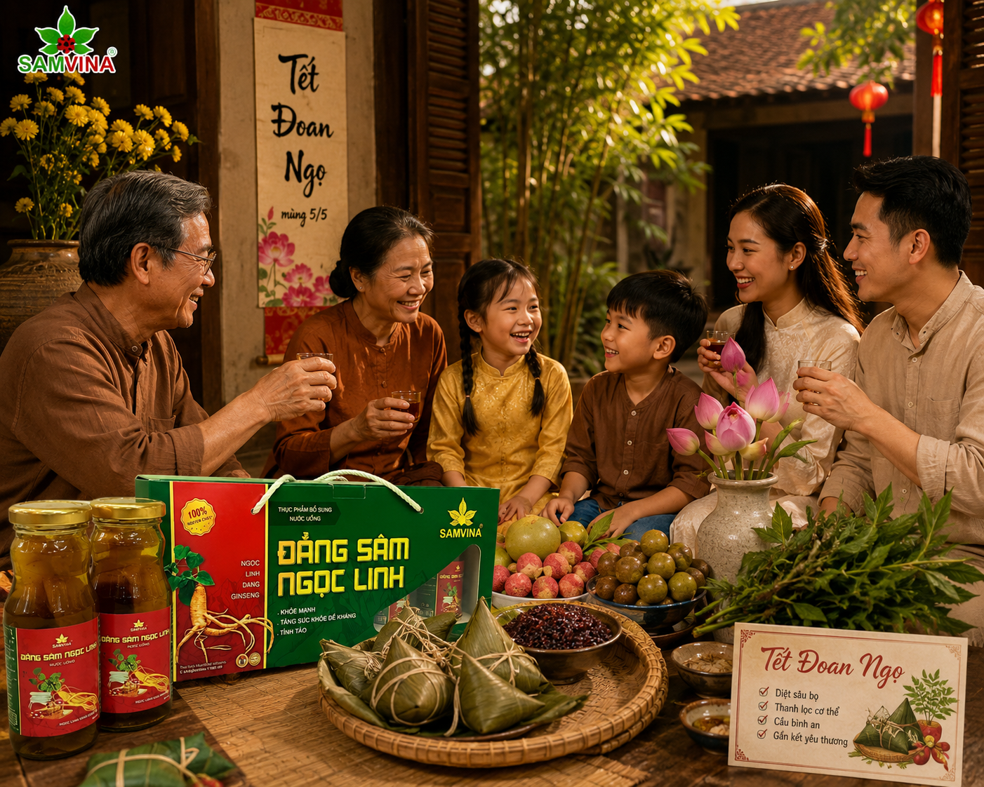 Đoan Ngọ sum vầy. Hình ảnh: Sâm VINA
