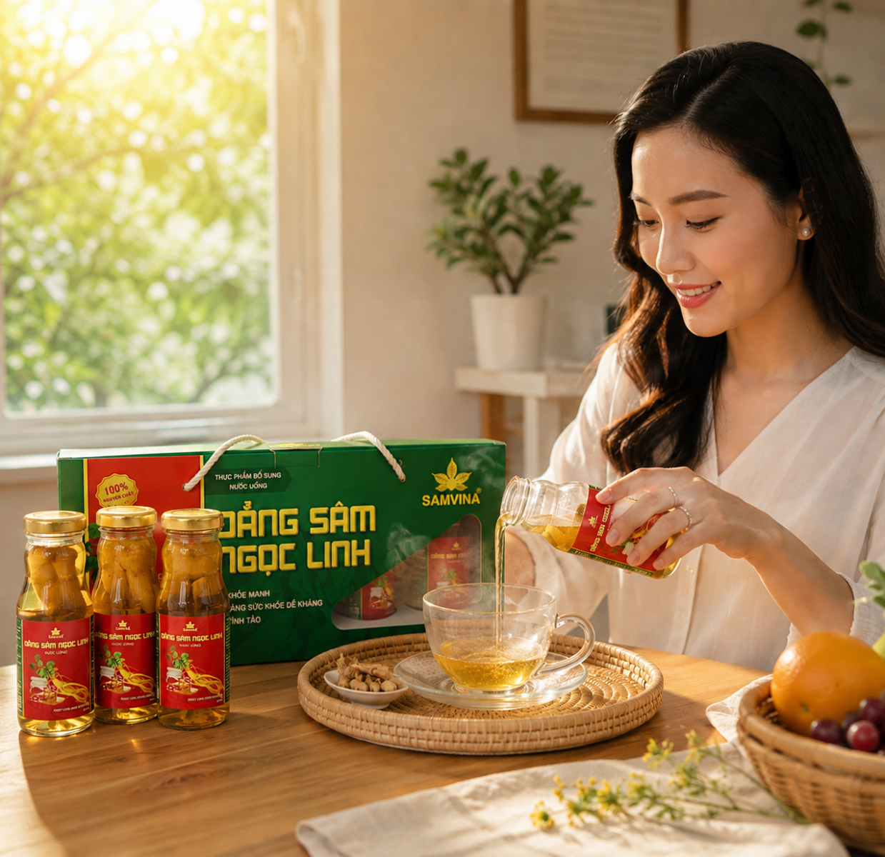Sản phẩm từ Sâm tăng cường sức đề kháng. Hình ảnh: Sâm VINA