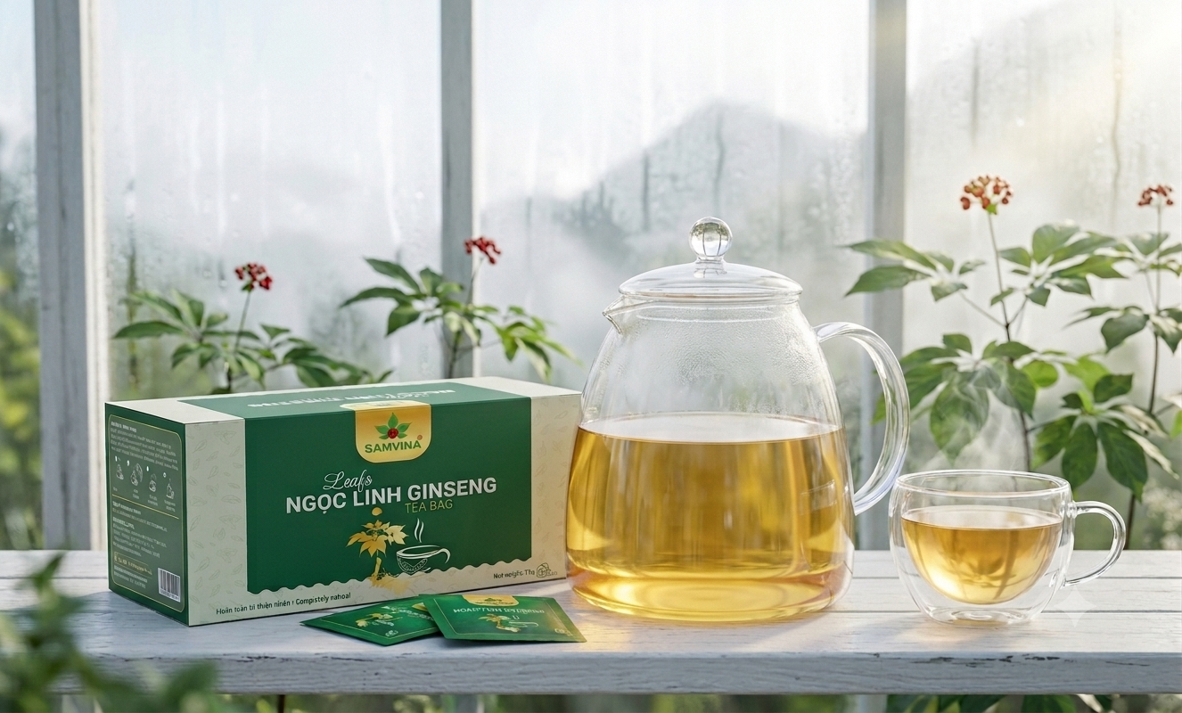 Trà lá Sâm Vina. Hình ảnh: Sâm Vina