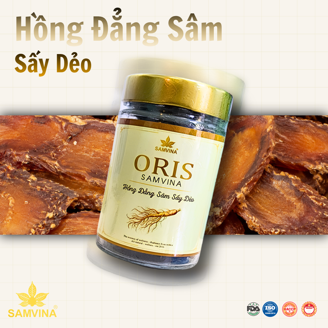 Hồng Đẳng Sâm Sấy Dẻo Sâm Vina. Hình ảnh: Sâm Vina